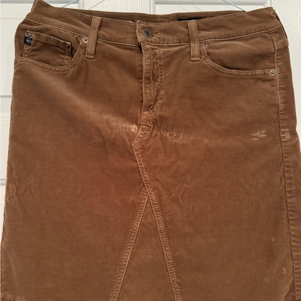 AG Adriano Goldschmied Camel Corduroy mini skirt